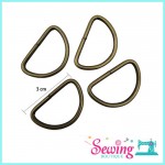 RING - D SHAPE-METAL-30MM(BRONZE)